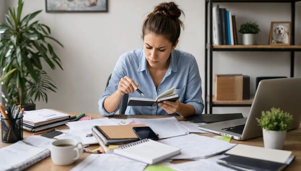 Pet-sitter organisant son planning avec un agenda